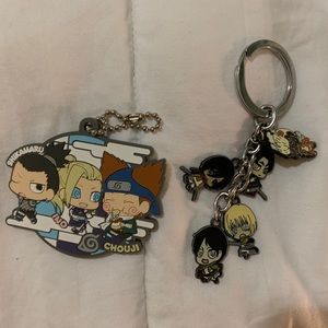 Naruto Team Keychain + Attack on Titan Keychain